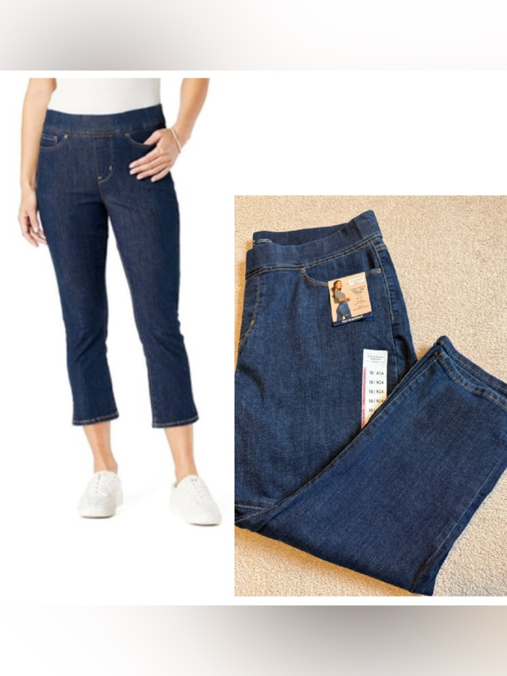 🆕 Levi Strauss Signature Gold Totally Shaping Pull-on Capri - sz 18 / W34